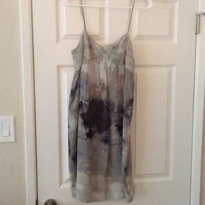 Anthropologie gray and blue dress